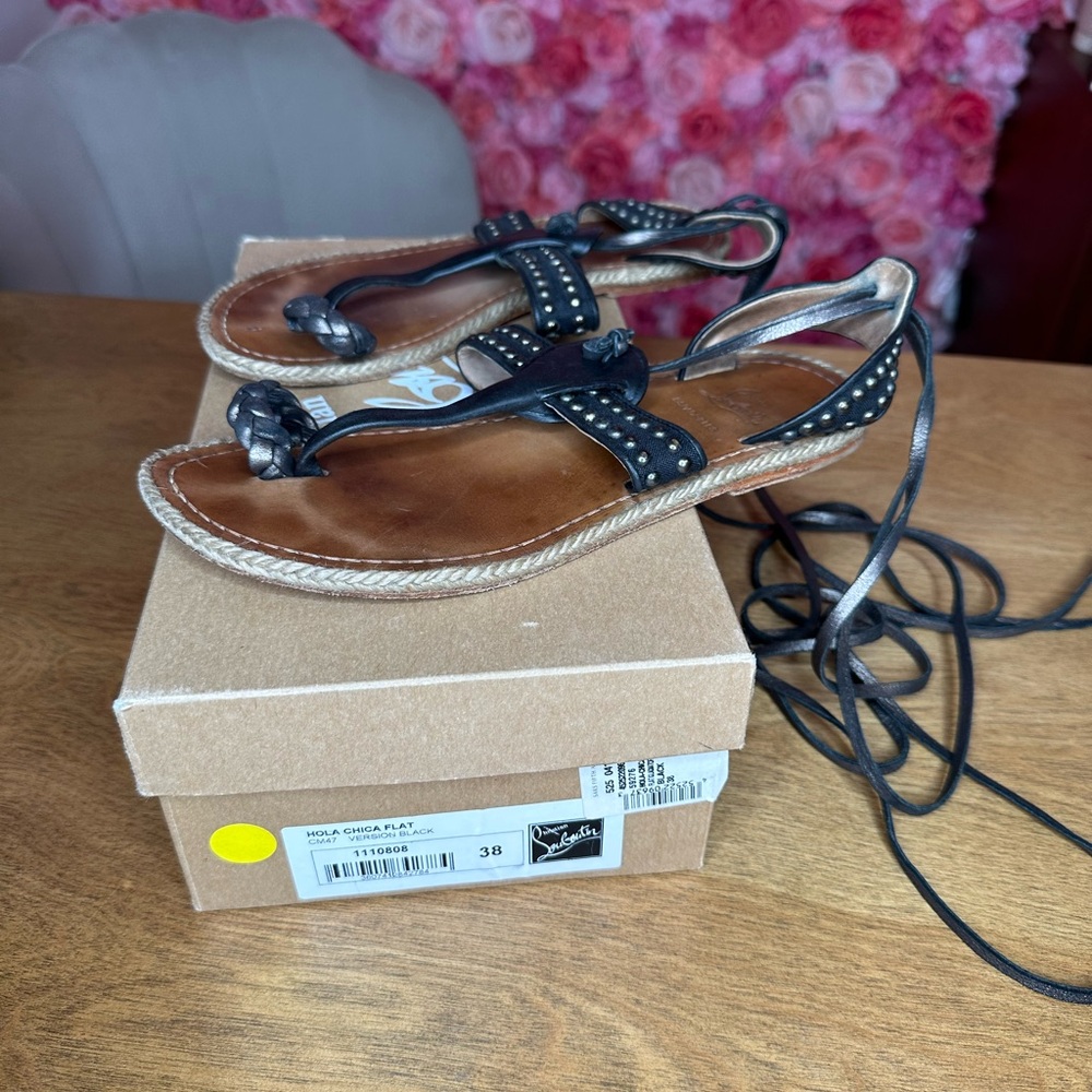 Christian Louboutin Hola Chica Lace up sandal size 38